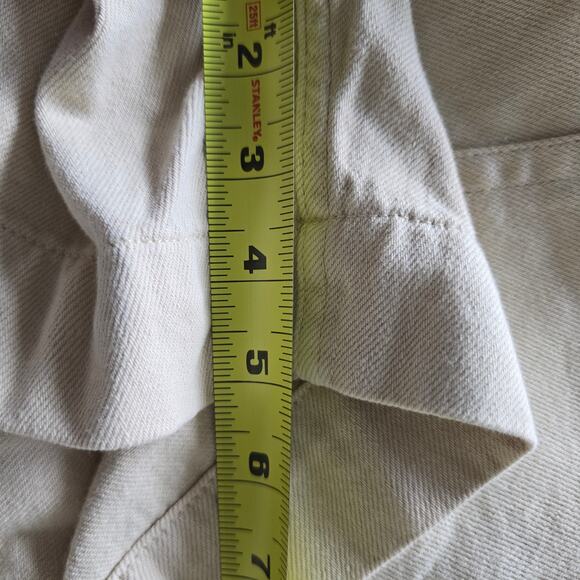 Everlane Denim Zip Up Short Coverall Romper Cream Size S Organic Cotton - Picture 6 of 6